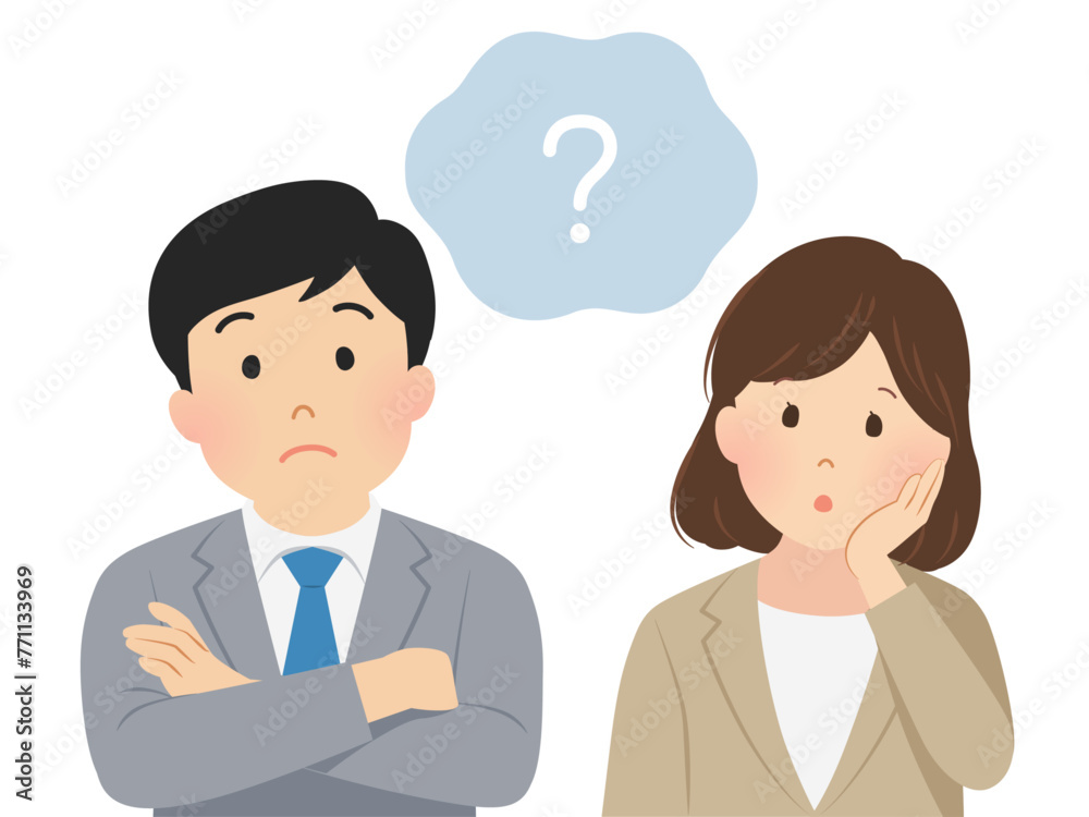 疑問を感じる会社員のベクターイラスト