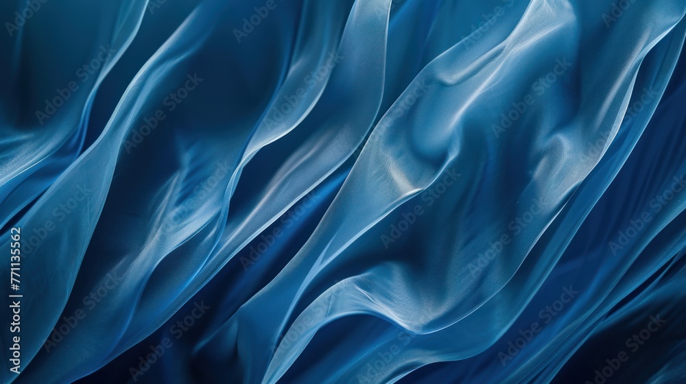 Fototapeta premium Abstract Blue fabric wave Background