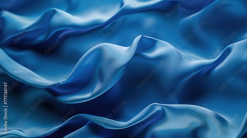 Fototapeta premium Abstract Blue fabric wave Background