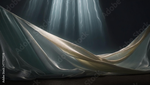 Lighter transparent fabric moves loosely in the wind.