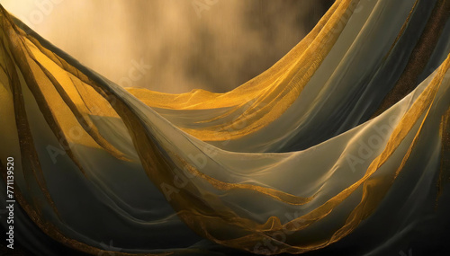 Lighter transparent fabric moves loosely in the wind.