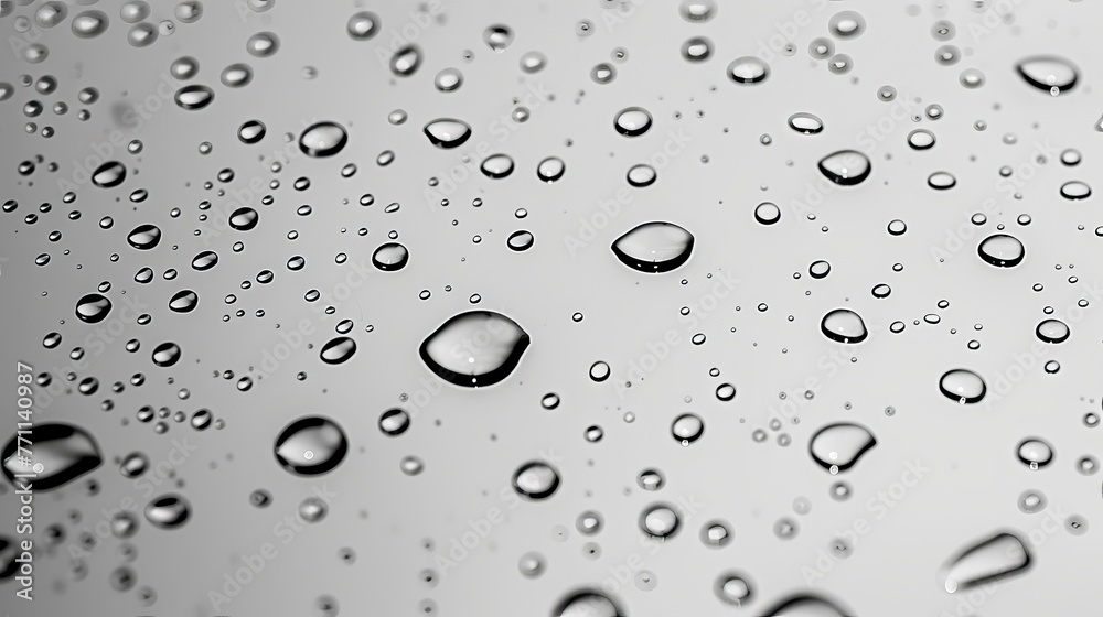 Water droplets on a gray background AI generated illustration Water droplets on a gray background AI generated illustration