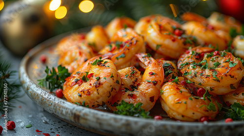 Elevate your New Year's celebration with homemade baked garlic butter shrimp, a delectable appetizer perfect for the occasion. These succulent shrimp are coated in a rich garlic butter sauce, baked to