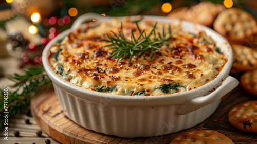 Add some flavor to your New Year's celebration with homemade cheesy baked spinach dip, a delightful appetizer for the occasion. Creamy and savory, this dip is loaded with cheesy goodness and fresh spi