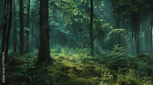 Deep forest green, rich and velvety, evoking the quiet majesty of a secluded woodland glen.