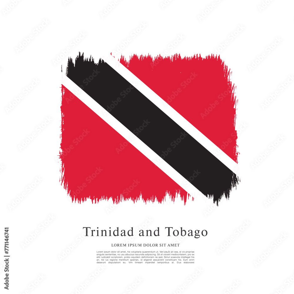 Flag of Trinidad and Tobago, brush stroke background Flag of Trinidad and Tobago, brush stroke background