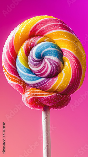Wallpaper Mural Close-up of spiral Lollipops candy pattern against purple background Torontodigital.ca