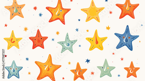 Freehand drawn cartoon decorative stars doodle flat