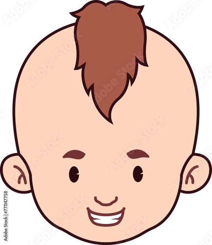 Kids hairstyle models illustration