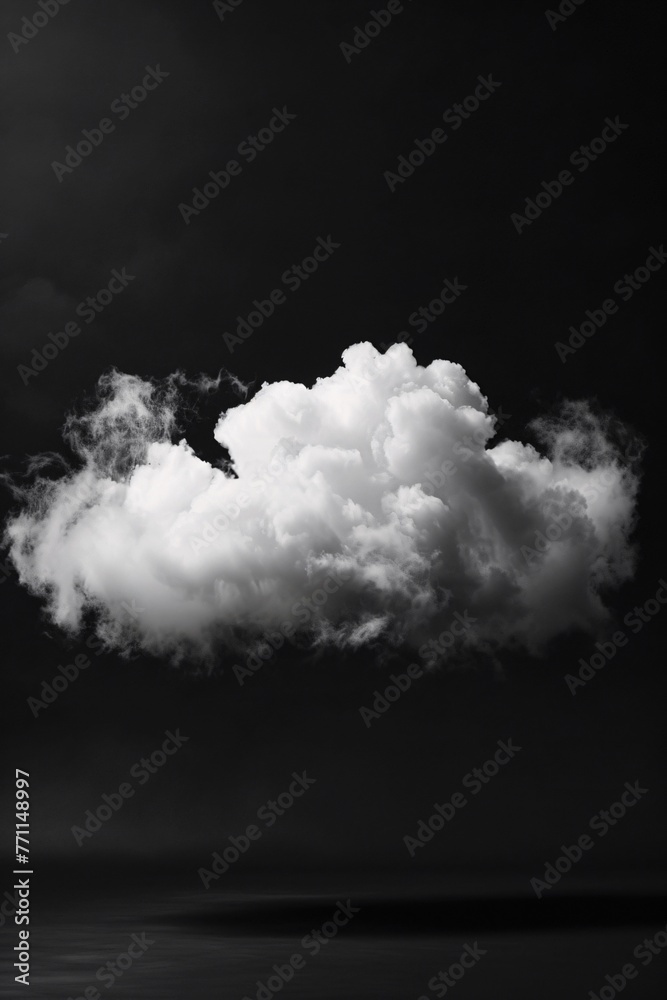 Fototapeta premium The ethereal beauty of a solitary cloud A vision of tranquility and mystery against the night's canvas