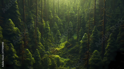 green forest background © jiejie