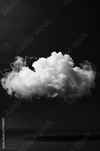 The ethereal beauty of a solitary cloud A vision of tranquility and mystery against the night's canvas