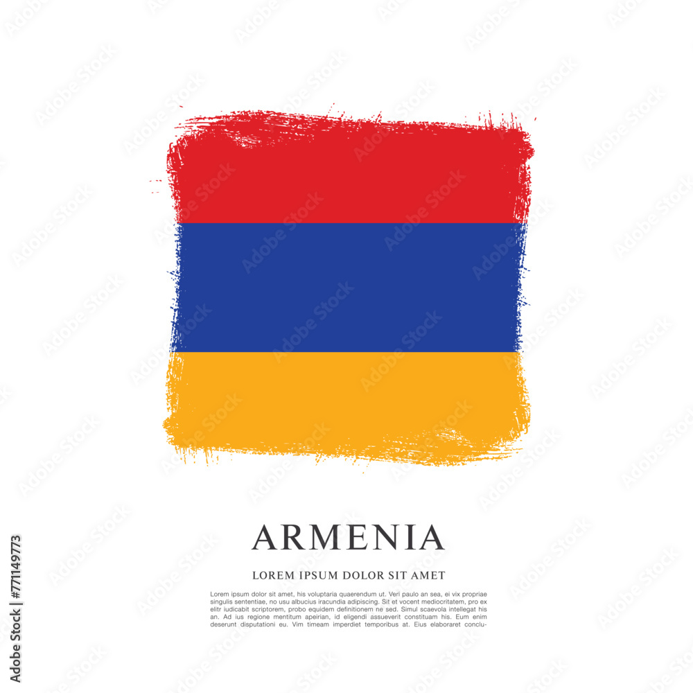 Flag of Armenia, brush stroke background Flag of Armenia, brush stroke background