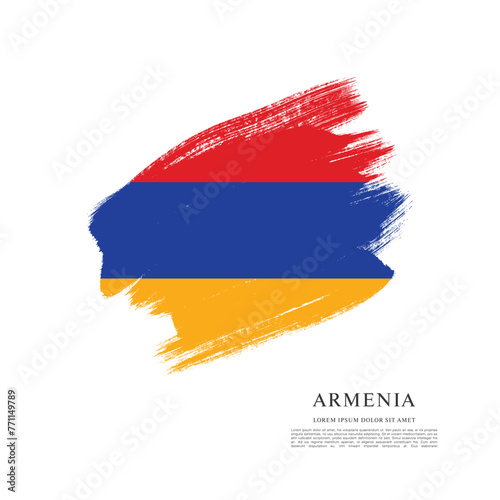 Flag of Armenia  brush stroke background