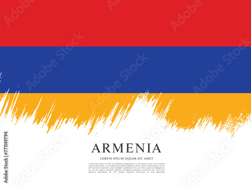 Flag of Armenia, brush stroke background
