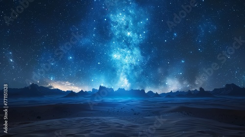 Starry night over desert, infinite universe © Anuwat
