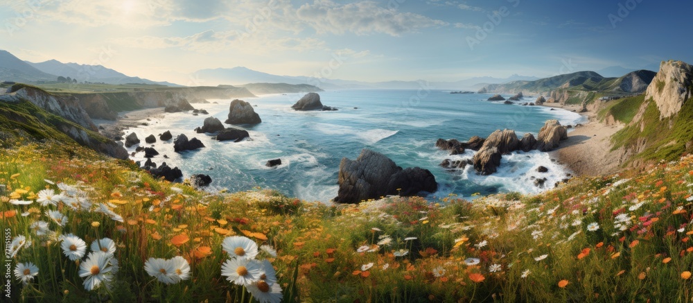 Φωτογραφία The view from the cliff offers a picturesque scene of the vast ocean meeting the