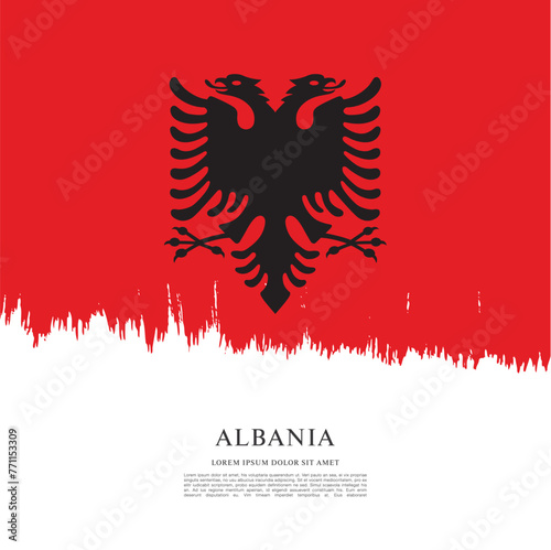 Flag of Albania, brush stroke background