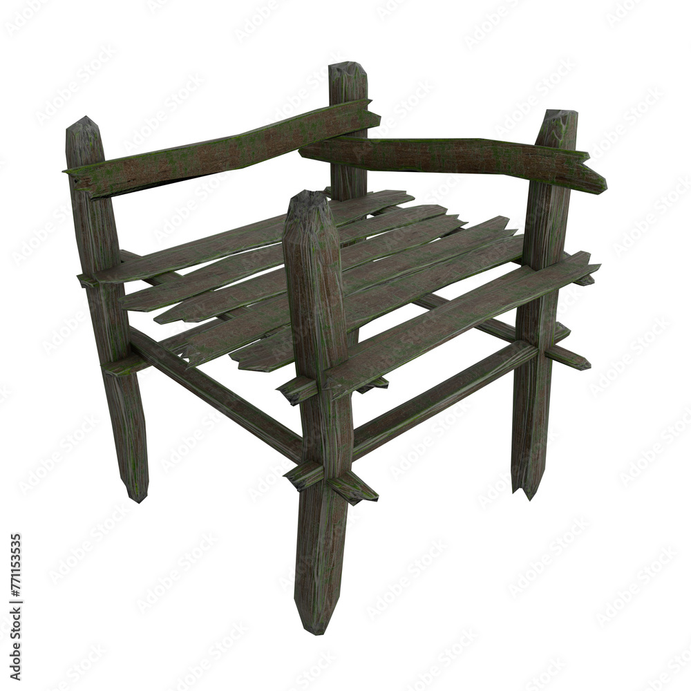 Wooden rickety modular bridge