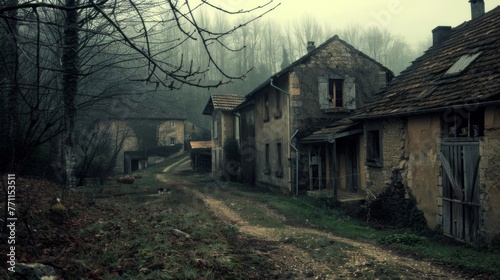 The eerie silence of a once bustling village now abandoned as the land can no longer sustain its inhabitants. photo