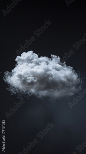 The ethereal beauty of a solitary cloud  A vision of tranquility and mystery against the night's canvas