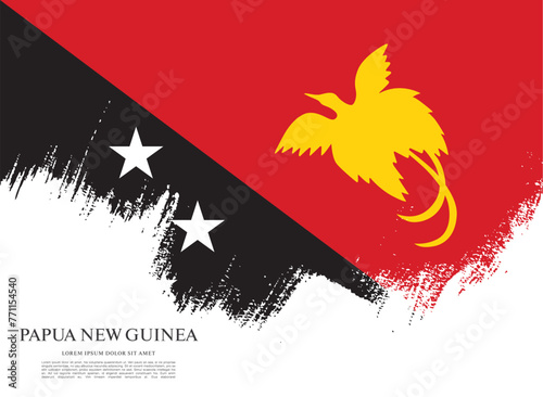 Flag of Papua New Guinea, brush stroke background