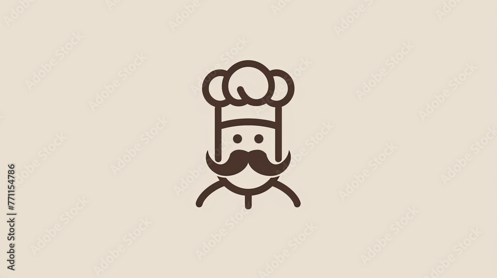 Minimal Line Chef Logo: Contemporary Culinary Branding Solution Minimal Line Chef Logo: Contemporary Culinary Branding Solution