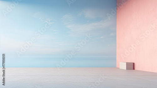 Abstract background maintaining simplicity flatly laid featuring a top view with expansive empty space for creativity AI generated illustration