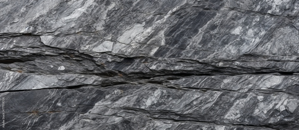 Fototapeta premium A close up of bedrock with a textured grey and white formation, creating a stunning landscape on the mountain slope