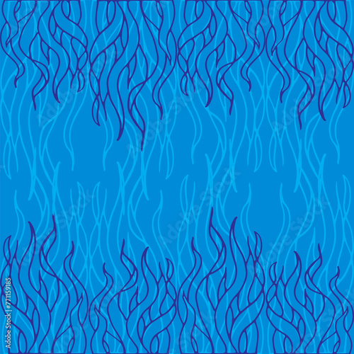 Hand drawing of decorative sea plant illustration background pattern and border ftrame vector