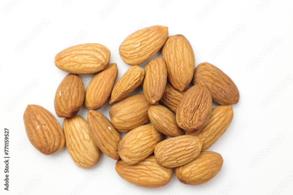 almonds on white background almonds on white background