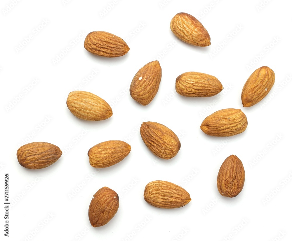 almonds isolated on white almonds isolated on white