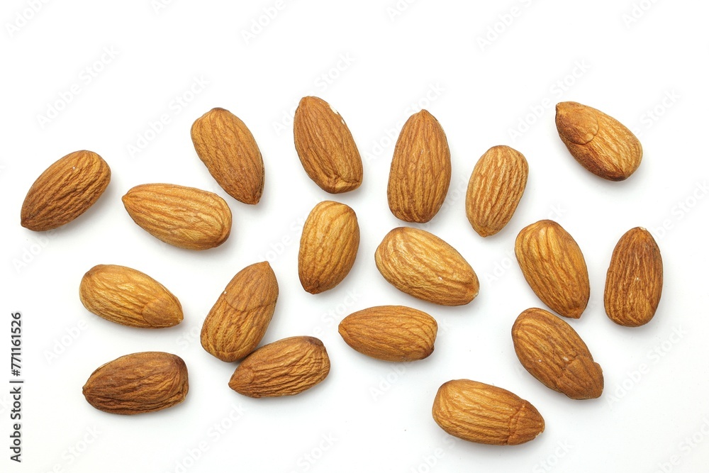 almonds isolated on white almonds isolated on white