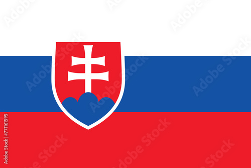 Flag of Slovakia, brush stroke background photo