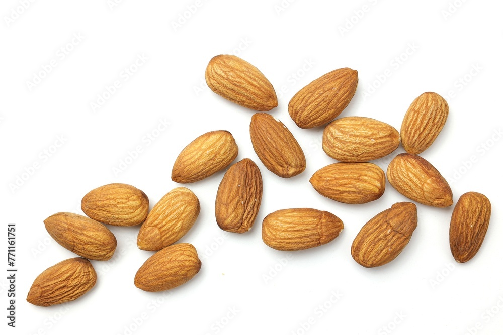 almonds isolated on white almonds isolated on white