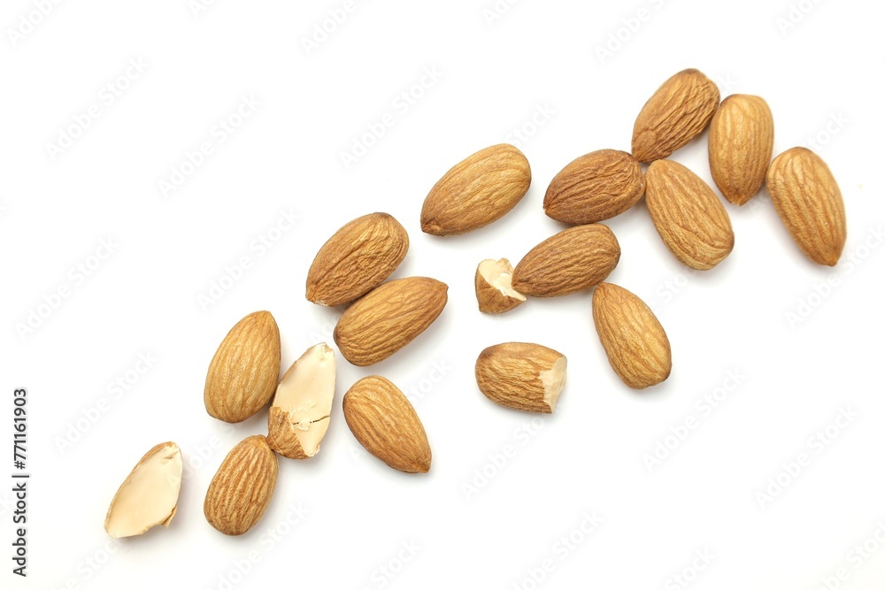 almonds isolated on white almonds isolated on white