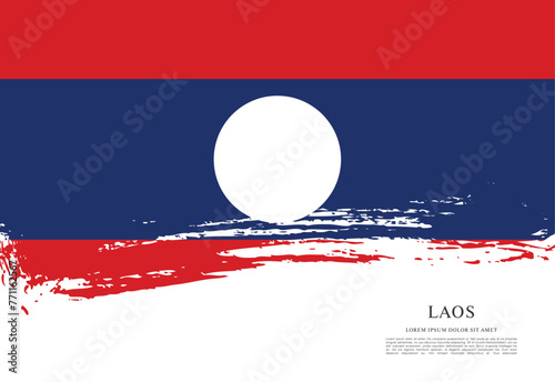 Flag of Laos, brush stroke background