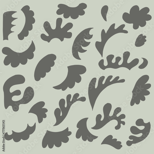 Hand drawing of abstract leaf illustration background pattern and border ftrame vector