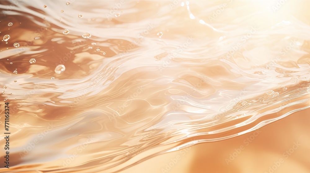 Abstract Summer banner Transparent beige clear water surface texture AI generated illustration Abstract Summer banner Transparent beige clear water surface texture AI generated illustration