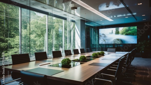 An undisturbed conference room setup in a modern business center  AI generated illustration