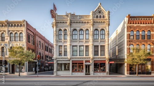 Architectural nostalgia in historic business districts  AI generated illustration