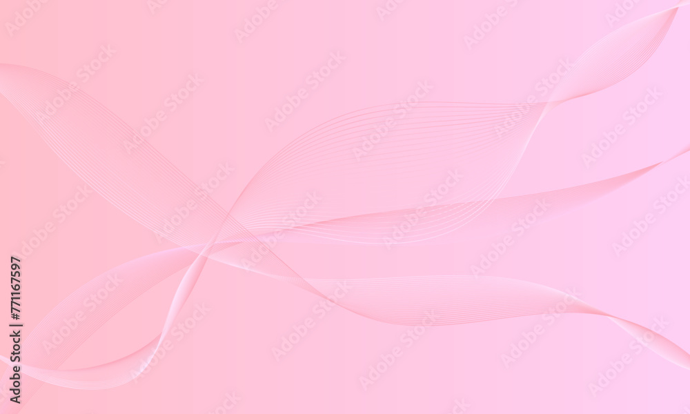 Obraz premium pink lines wave curves with gradient abstract background