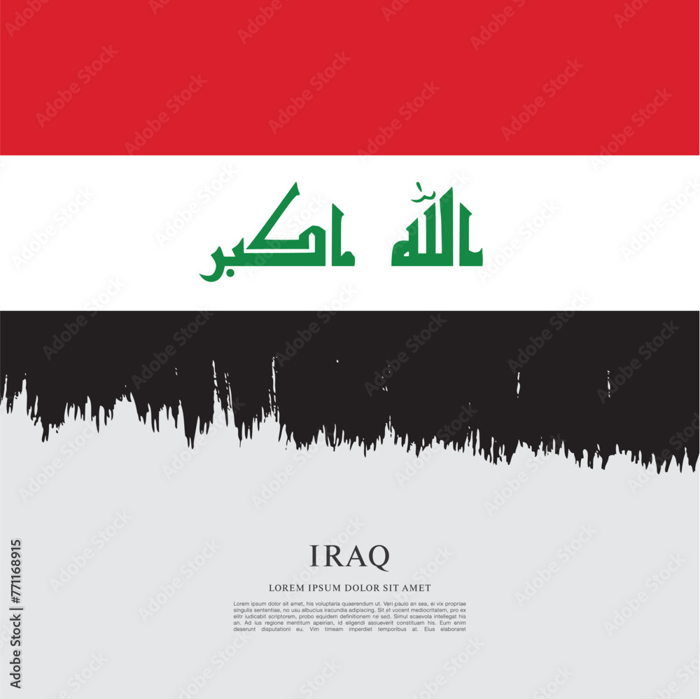 Flag of Iraq, brush stroke background