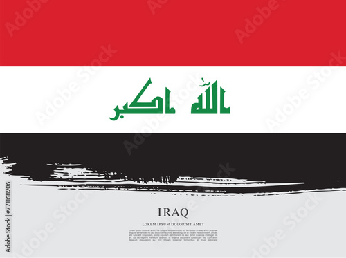 Flag of Iraq, brush stroke background