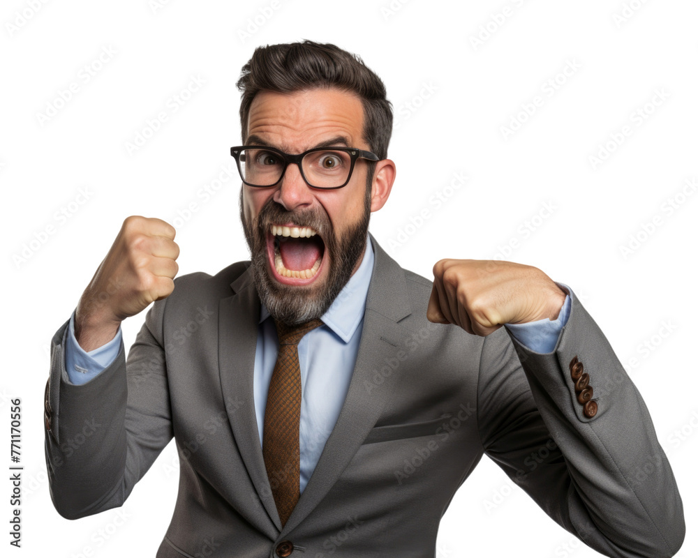 Business man with emotions and gesture transparent background Business man with emotions and gesture transparent background