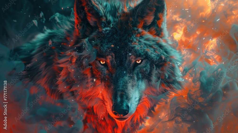 Cool, Epic, Artistic, Beautiful, and Unique Illustration of Wolf Animal ...