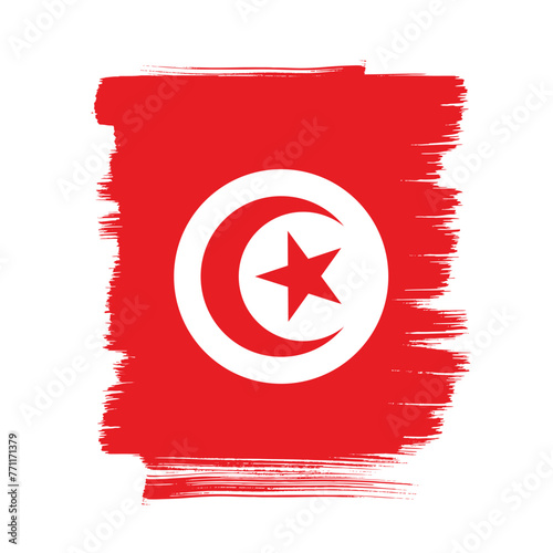 Flag of Tunisia, brush stroke background