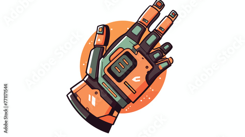 MODERN LOGO ROBOT HAND. SUITABLE FOR COMPANY flat c
