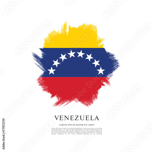 Flag of Venezuela  brush stroke background