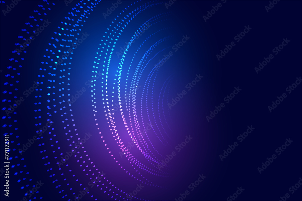 sci-fi inspired glowing particle techno background with digital funnel dots design